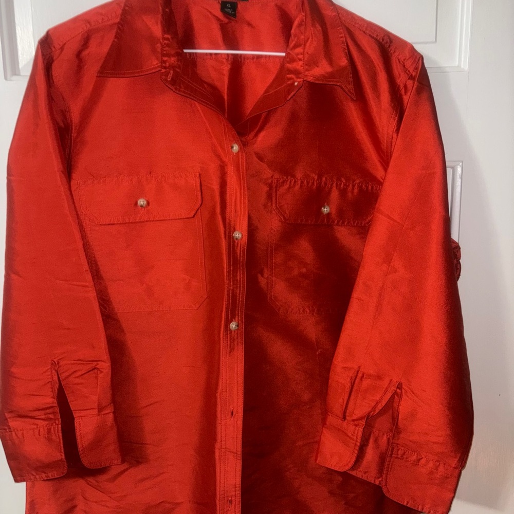 Women’s Ralph Lauren “Exclusive Label” Orange Silk Blouse